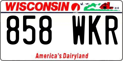 WI license plate 858WKR