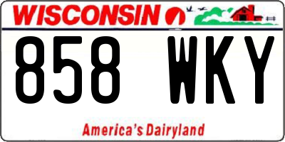 WI license plate 858WKY