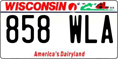 WI license plate 858WLA