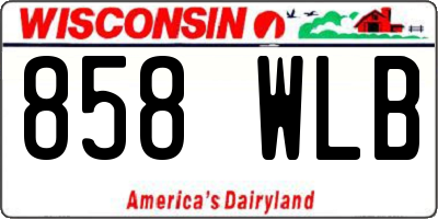 WI license plate 858WLB