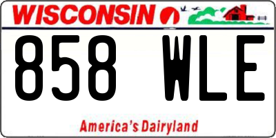 WI license plate 858WLE