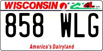 WI license plate 858WLG