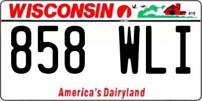 WI license plate 858WLI