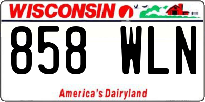 WI license plate 858WLN