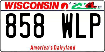 WI license plate 858WLP