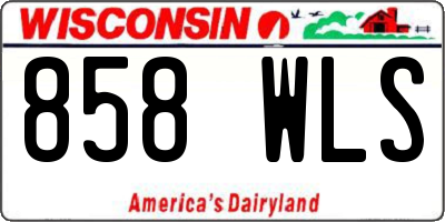 WI license plate 858WLS