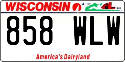 WI license plate 858WLW