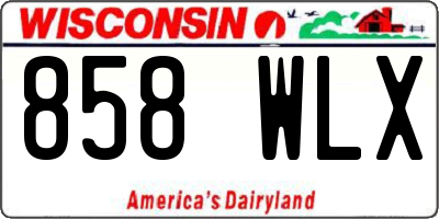 WI license plate 858WLX