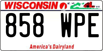 WI license plate 858WPE