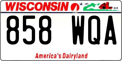 WI license plate 858WQA