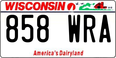 WI license plate 858WRA