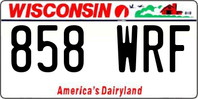 WI license plate 858WRF