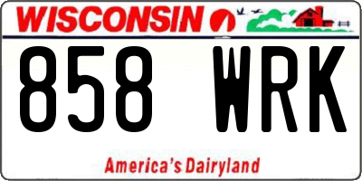 WI license plate 858WRK