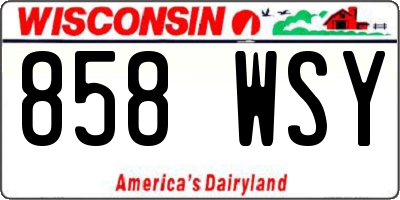 WI license plate 858WSY