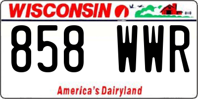 WI license plate 858WWR