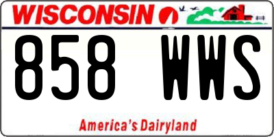 WI license plate 858WWS