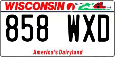 WI license plate 858WXD