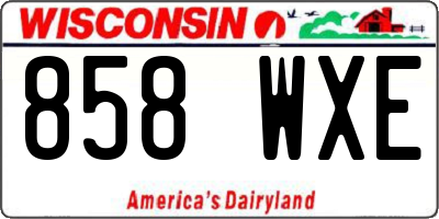 WI license plate 858WXE