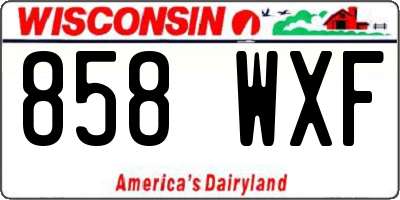 WI license plate 858WXF
