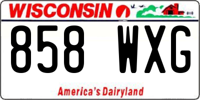 WI license plate 858WXG