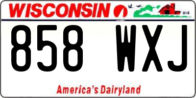 WI license plate 858WXJ
