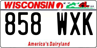 WI license plate 858WXK