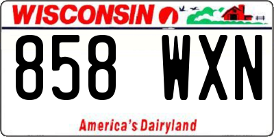 WI license plate 858WXN
