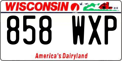 WI license plate 858WXP