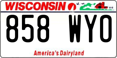 WI license plate 858WYO