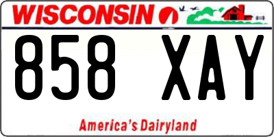 WI license plate 858XAY