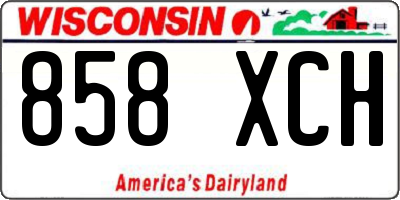 WI license plate 858XCH