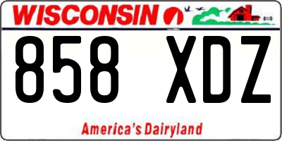 WI license plate 858XDZ