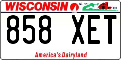 WI license plate 858XET
