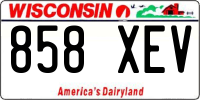 WI license plate 858XEV