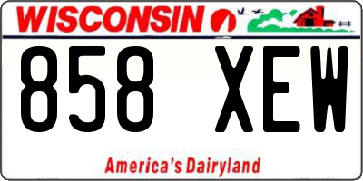 WI license plate 858XEW