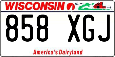 WI license plate 858XGJ