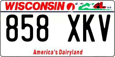 WI license plate 858XKV