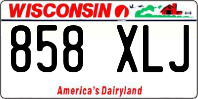 WI license plate 858XLJ
