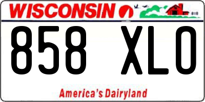 WI license plate 858XLO
