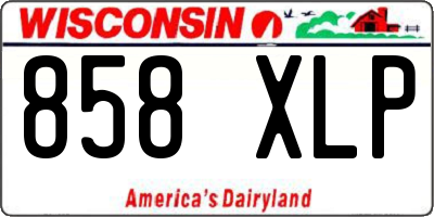 WI license plate 858XLP
