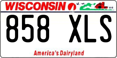 WI license plate 858XLS
