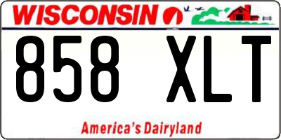 WI license plate 858XLT