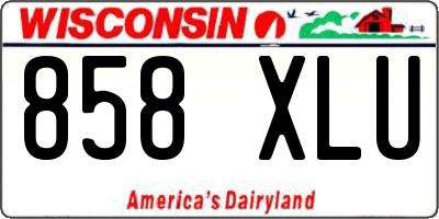 WI license plate 858XLU