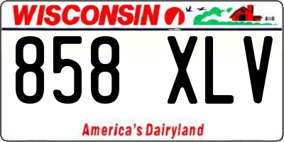 WI license plate 858XLV