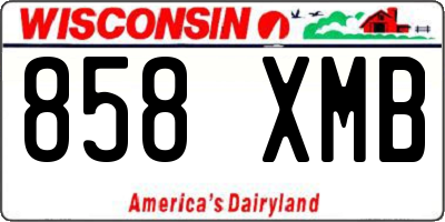 WI license plate 858XMB