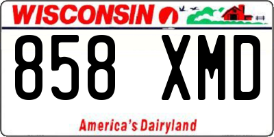 WI license plate 858XMD