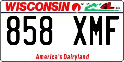 WI license plate 858XMF