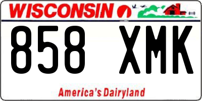 WI license plate 858XMK