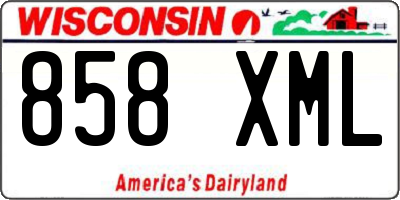 WI license plate 858XML