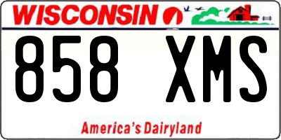 WI license plate 858XMS
